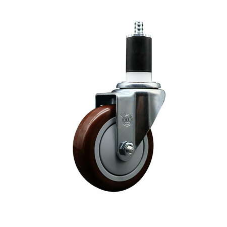 SERVICE CASTER 4'' SS Maroon Poly Wheel Swivel 1-1/2'' Expanding Stem Caster SCC-SSEX20S414-PPUB-MRN-112